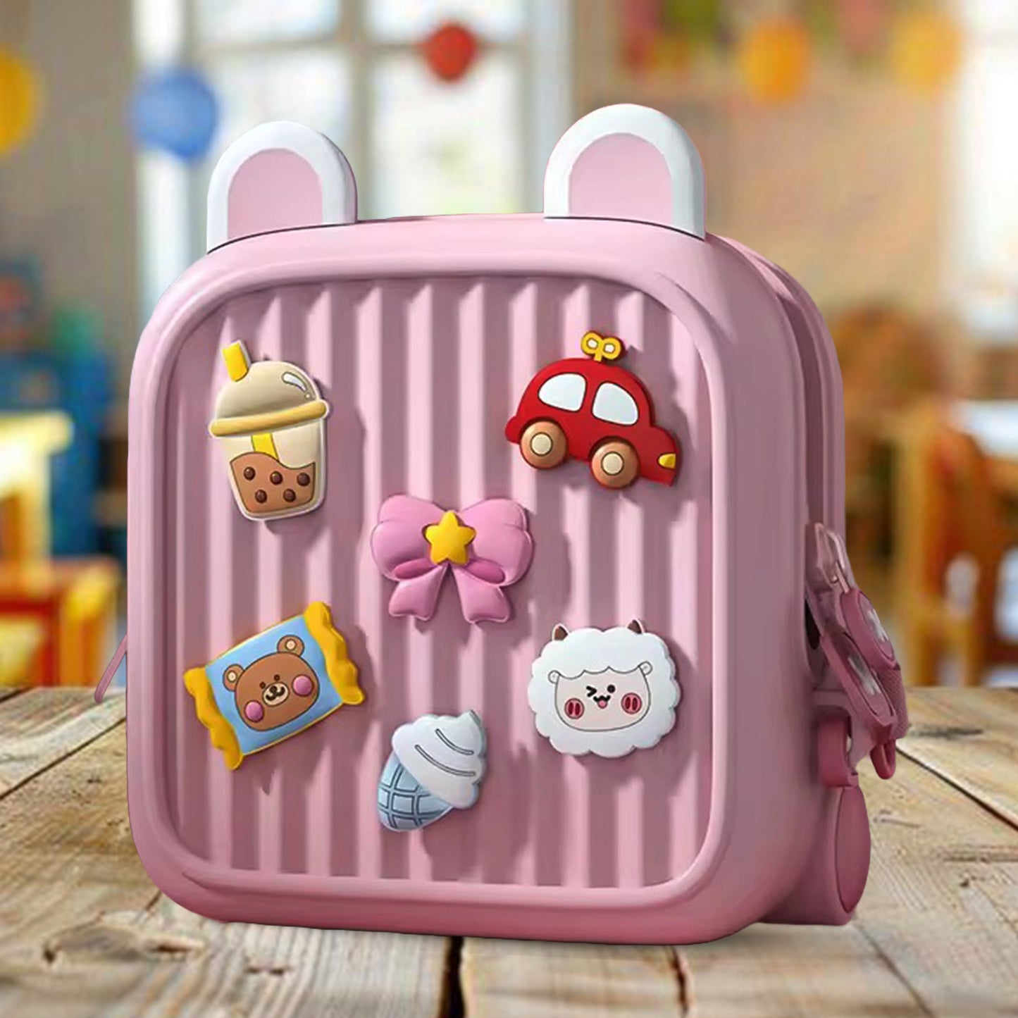 Premium EVA Kids Backpack with DIY Charms – Waterproof, Hard-Shell Mini Travel Bag for Toddlers