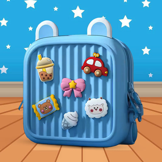 Premium EVA Kids Backpack with DIY Charms – Waterproof, Hard-Shell Mini Travel Bag for Toddlers