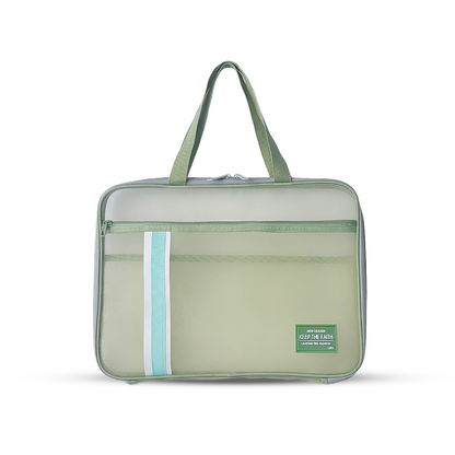 The carry all Transparent Document Organiser Bag Light Green - Bagmire