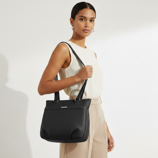 Bagmire Chic Faux Leather Shoulder Tote: Versatile Everyday Handbag