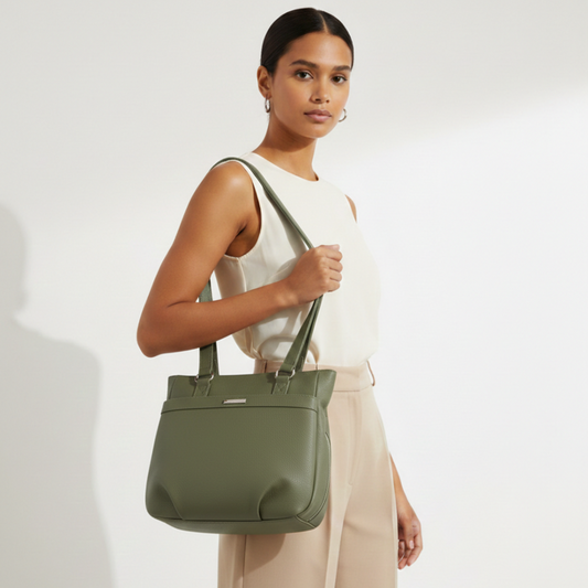 Bagmire Chic Faux Leather Shoulder Tote: Versatile Everyday Handbag