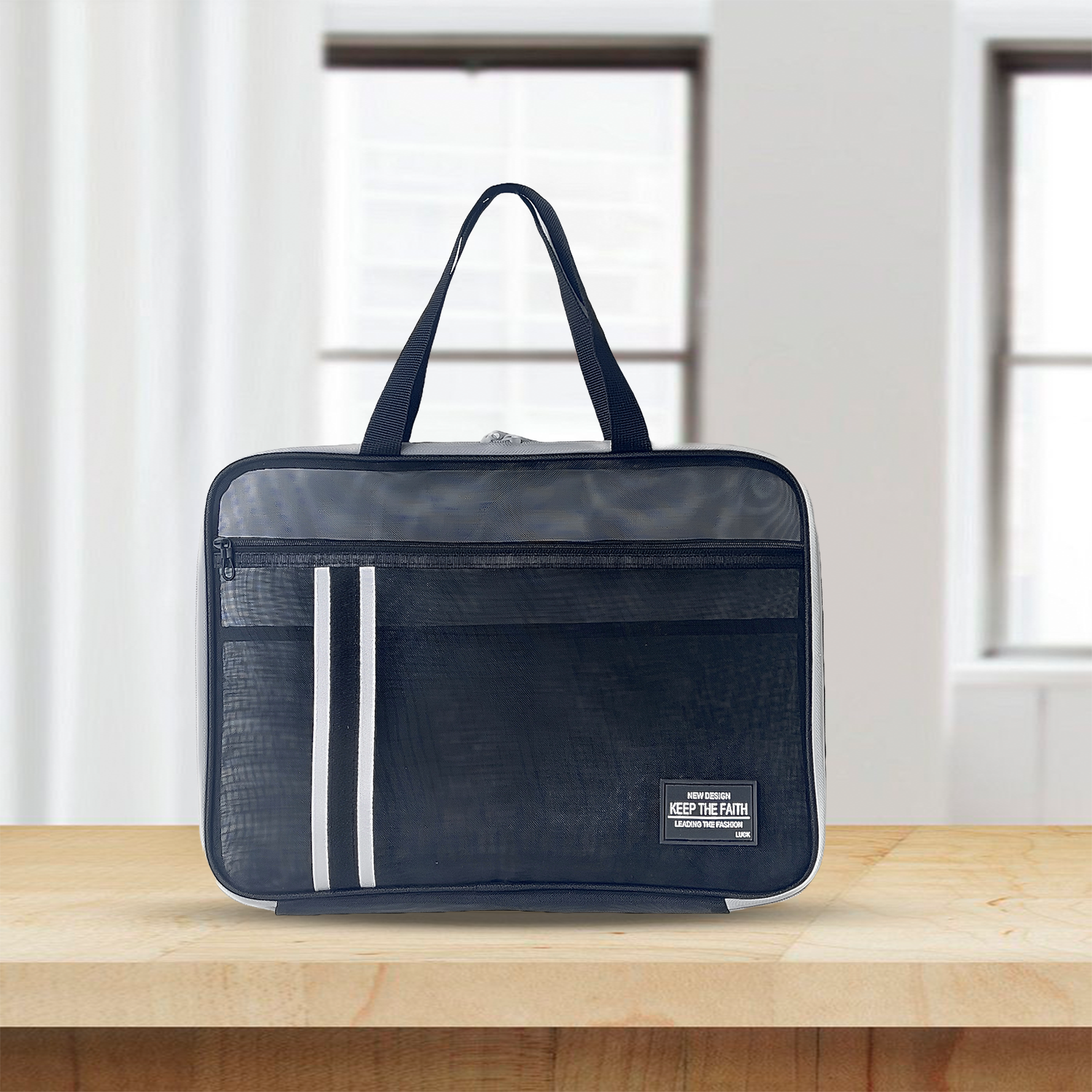 The carry all Transparent Document Organiser Bag Black - Bagmire