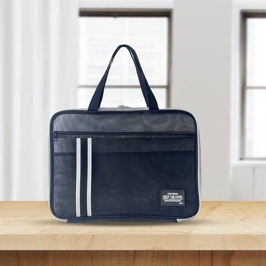The carry all Transparent Document Organiser Bag Black - Bagmire