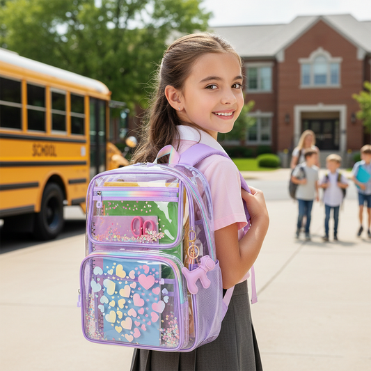 Stylish Purple Transparent Kids Backpack
