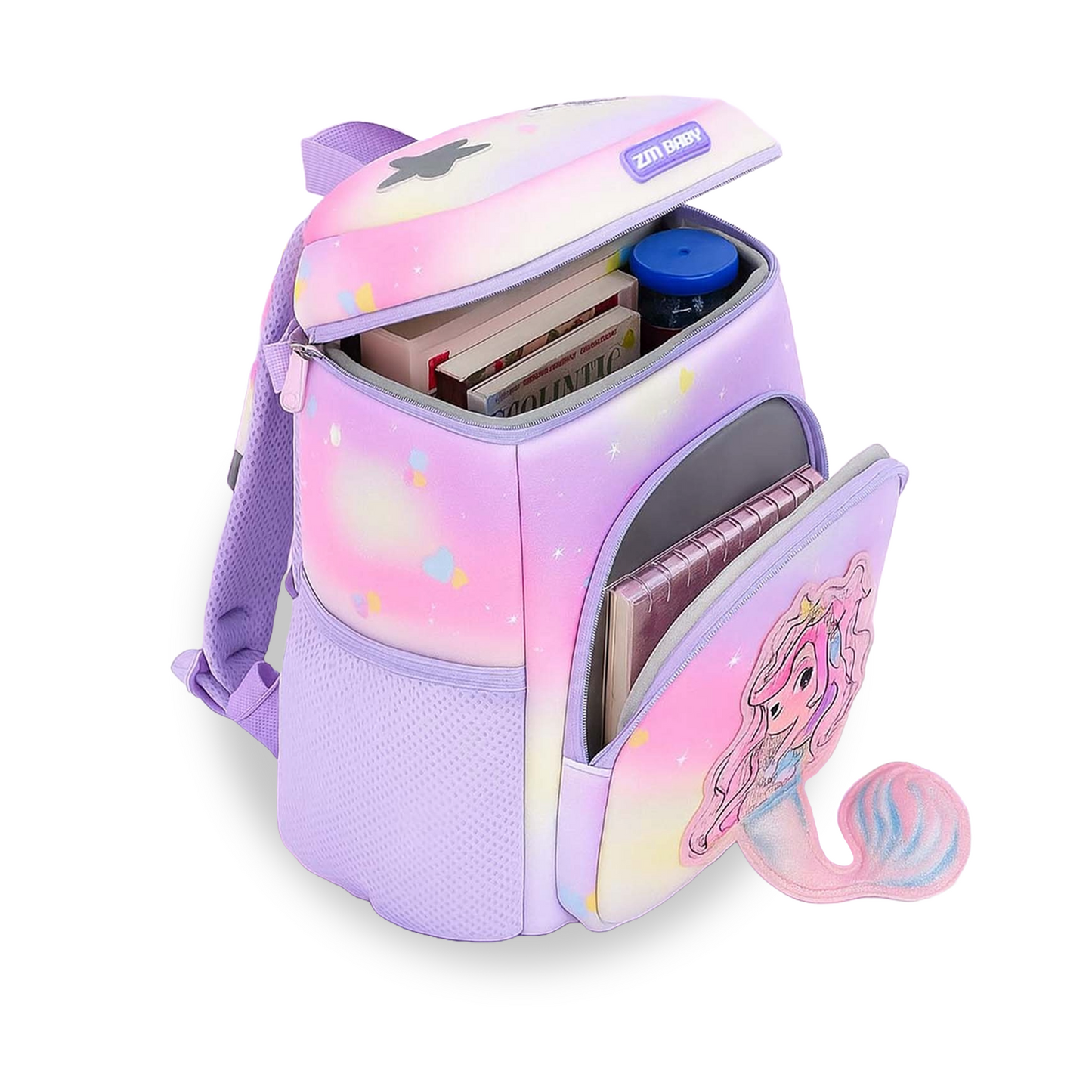 Purple Mermaid Kids Backpack, Durable - Bagmire