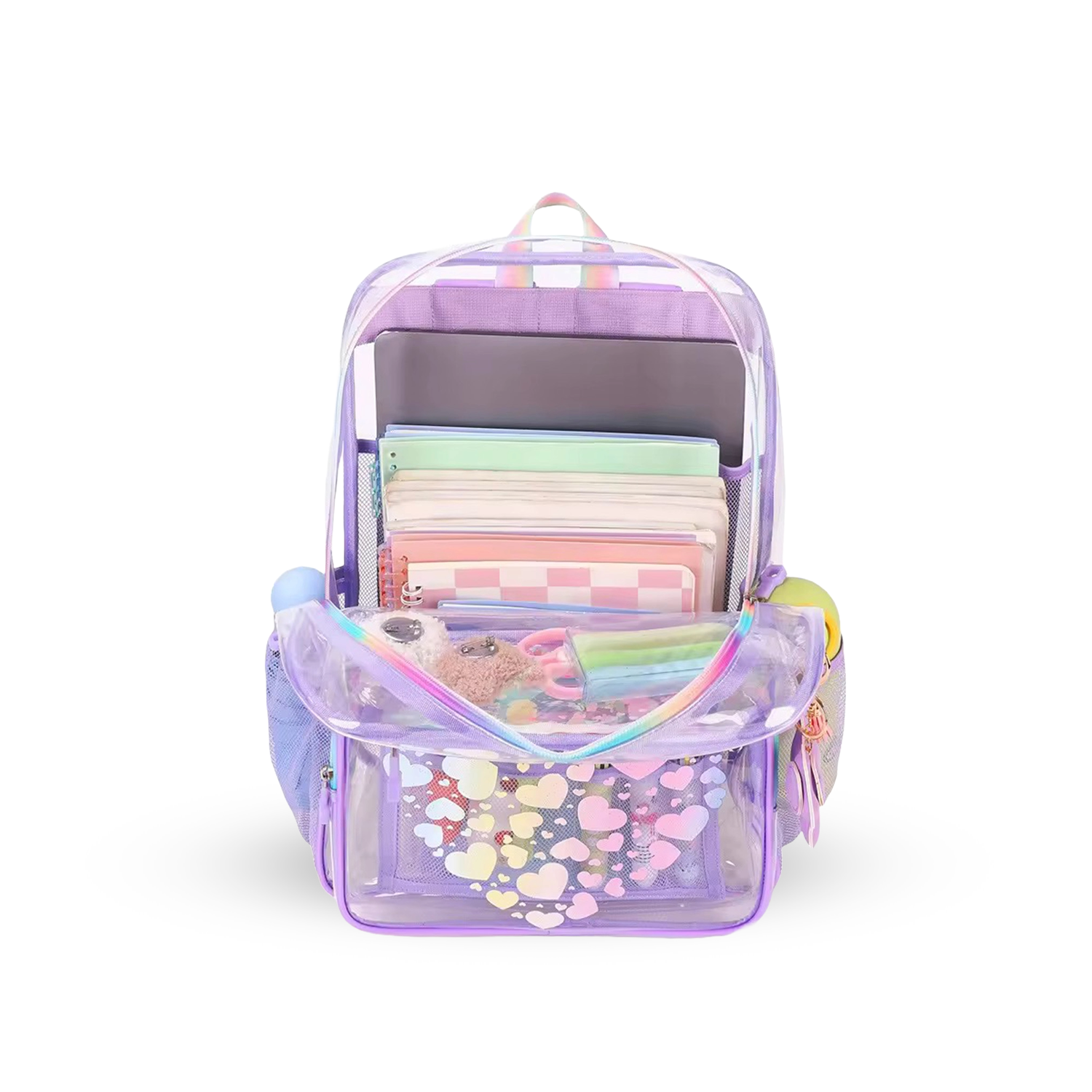 Stylish Purple Transparent Kids Backpack - Bagmire
