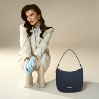 Modern Faux Leather Hobo & Crossbody Bag-Adjustable Strap For Everyday Style-Gray