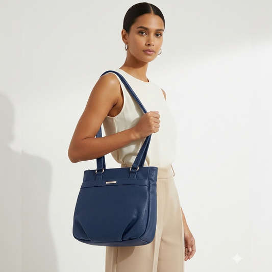 Bagmire Chic Navy Hobo Bag - Versatile PU Leather Shoulder Purse for Daily Essentials