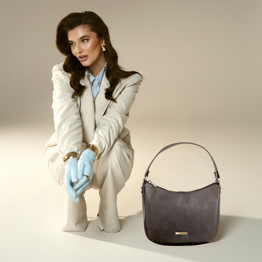Modern Faux Leather Hobo & Crossbody Bag-Adjustable Strap For Everyday Style-Dark Brown