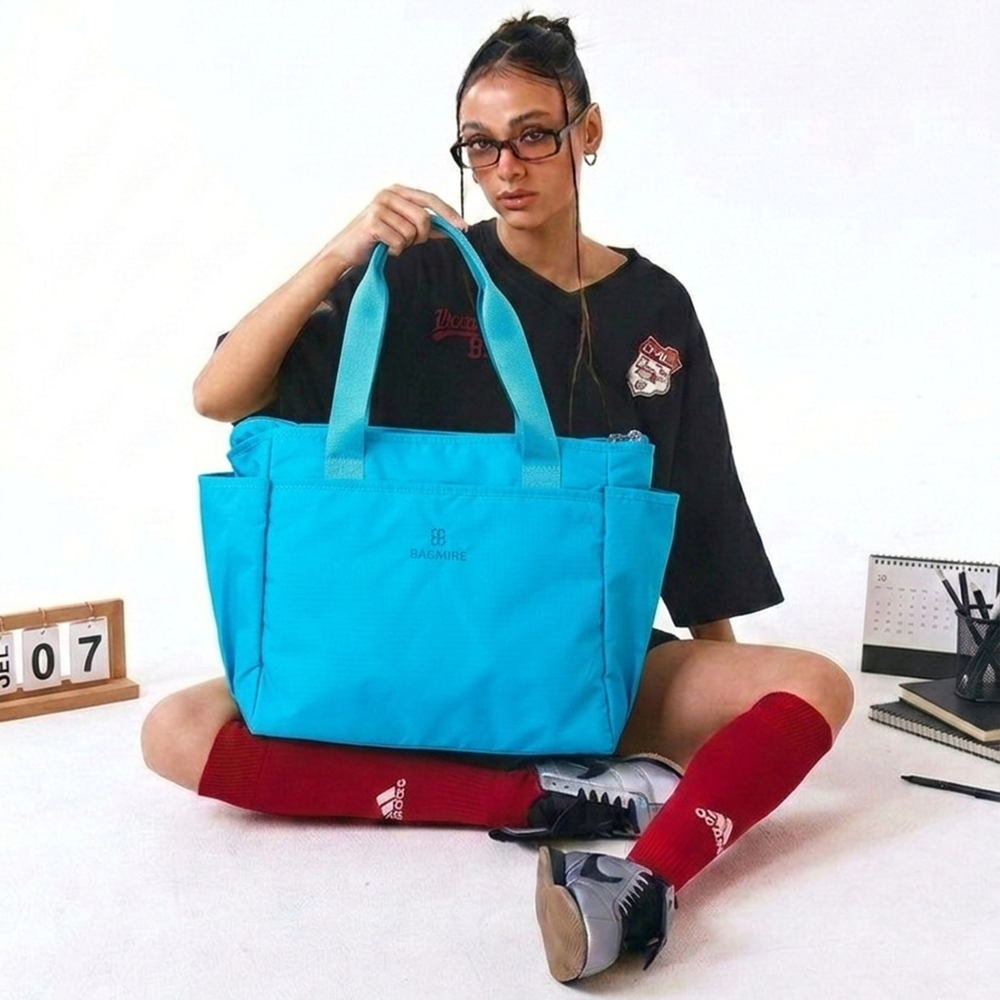 Bagmire Lightweight Waterproof Tote Bag | Durable, Foldable & Travel-Ready Carry-All with Dual Side Bottle Pockets