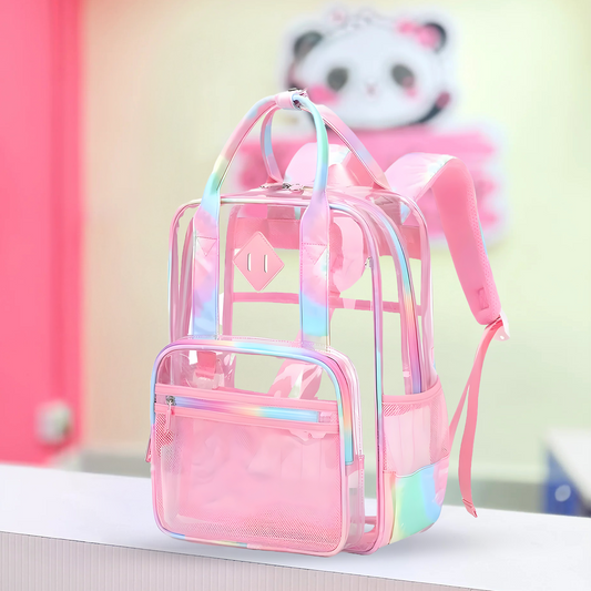 Charming Pink Transparent Kids Backpack - Bagmire