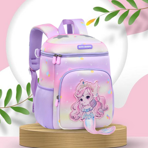 Purple Mermaid Kids Backpack, Durable