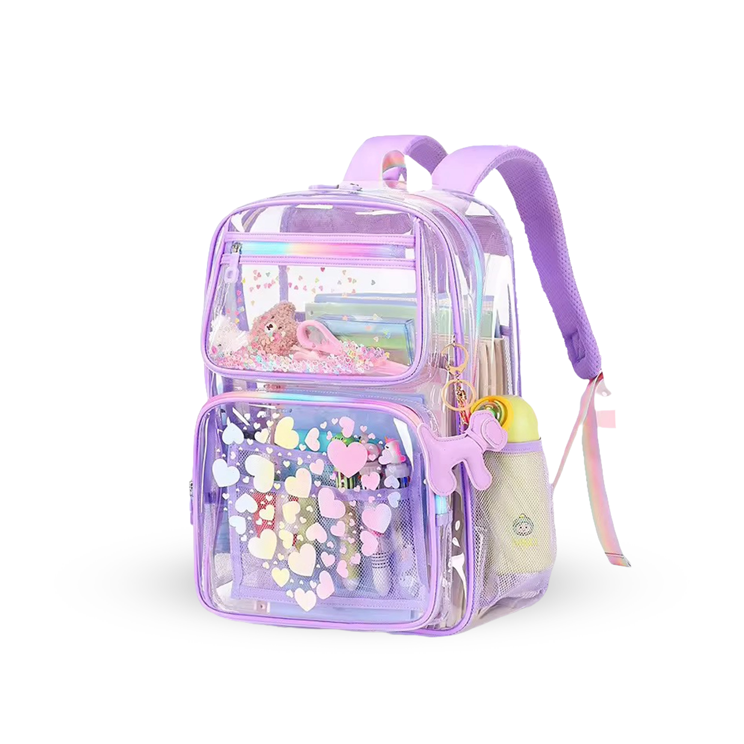 Stylish Purple Transparent Kids Backpack - Bagmire