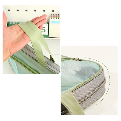 The carry all Transparent Document Organiser Bag Light Green - Bagmire