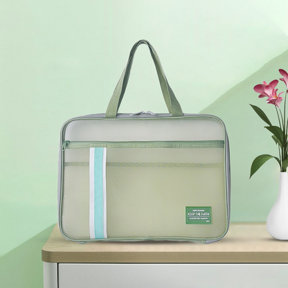 The carry all Transparent Document Organiser Bag Light Green - Bagmire