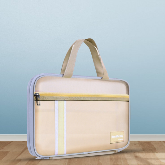 The carry all Transparent Document Organiser Bag Light Yellow - Bagmire