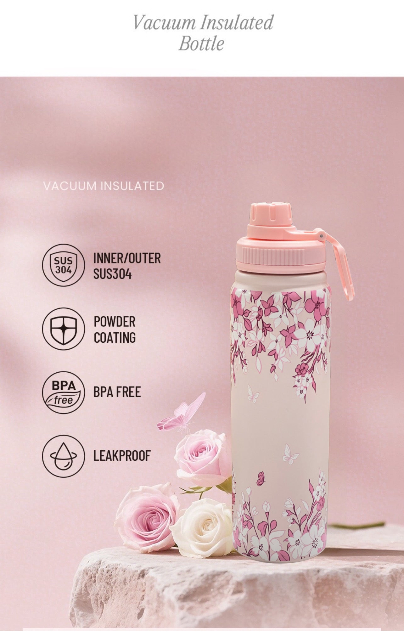 Flower Insulated Steel Bottle