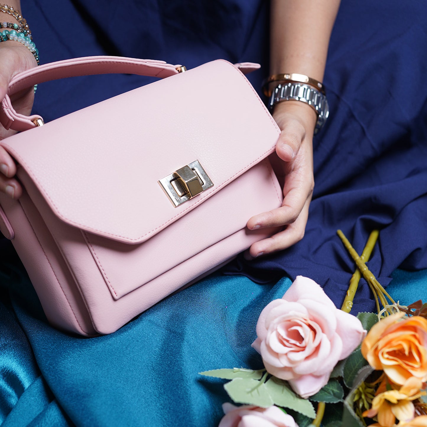 Bagmire |Women's Sling Bag With Adjustable Crossbody Strap-Pink