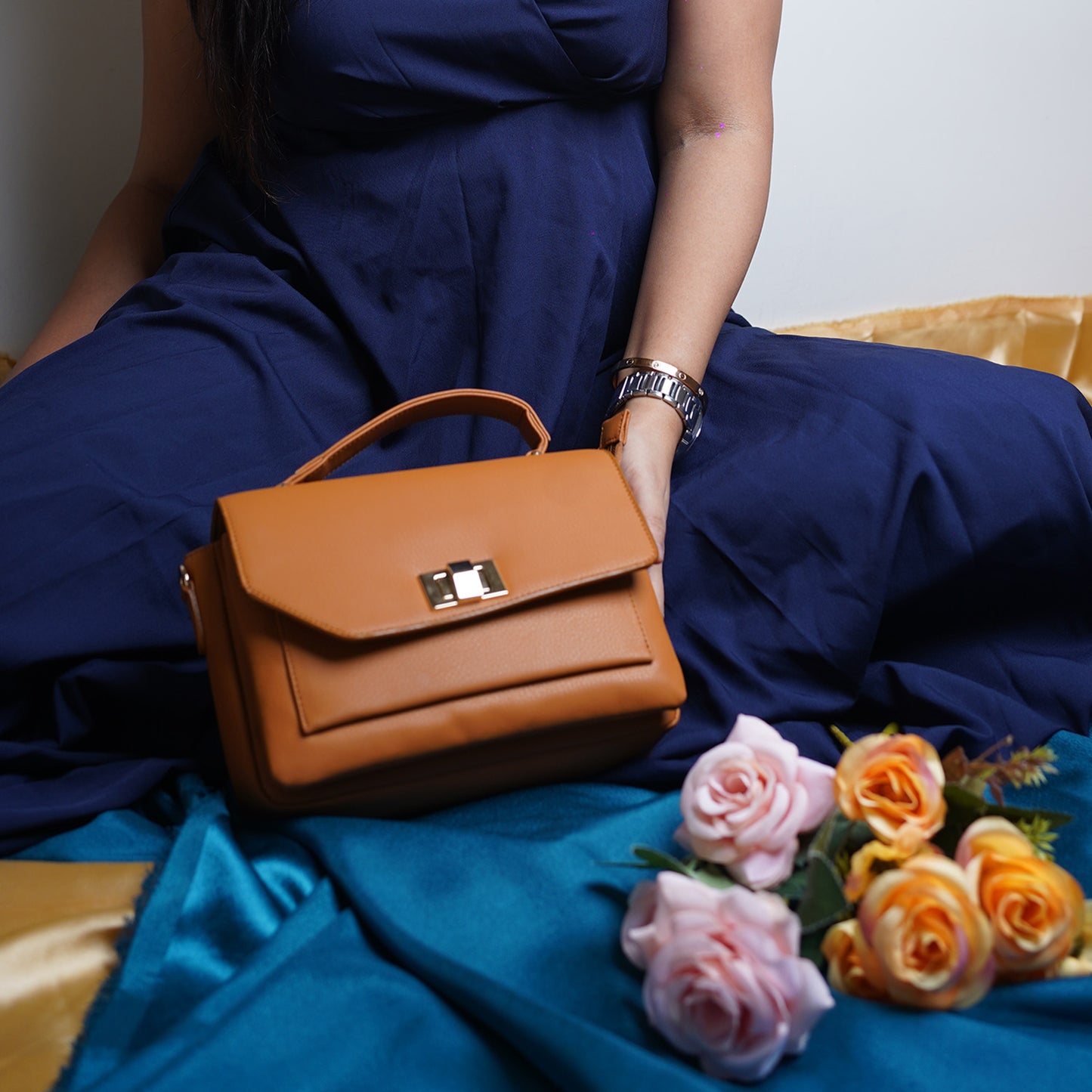Bagmire |Women's Sling Bag With Adjustable Crossbody Strap-Brown