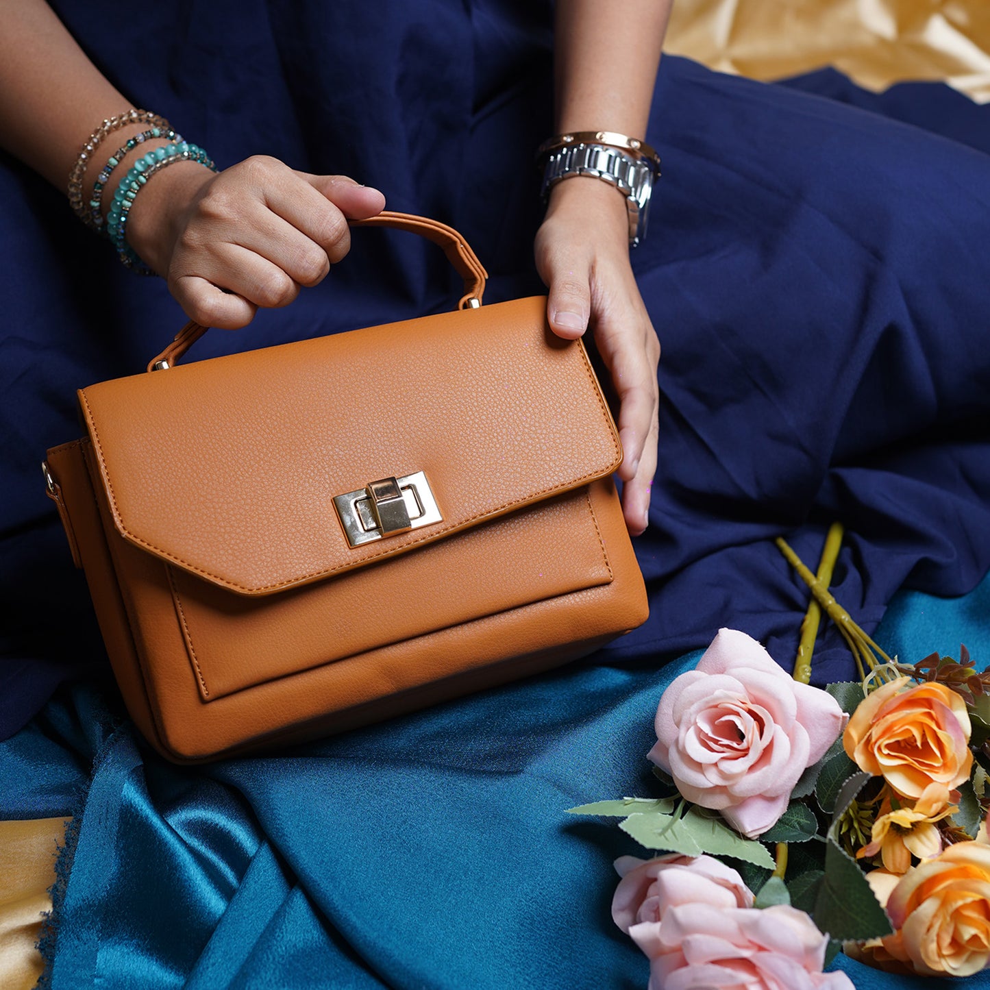 Bagmire |Women's Sling Bag With Adjustable Crossbody Strap-Brown