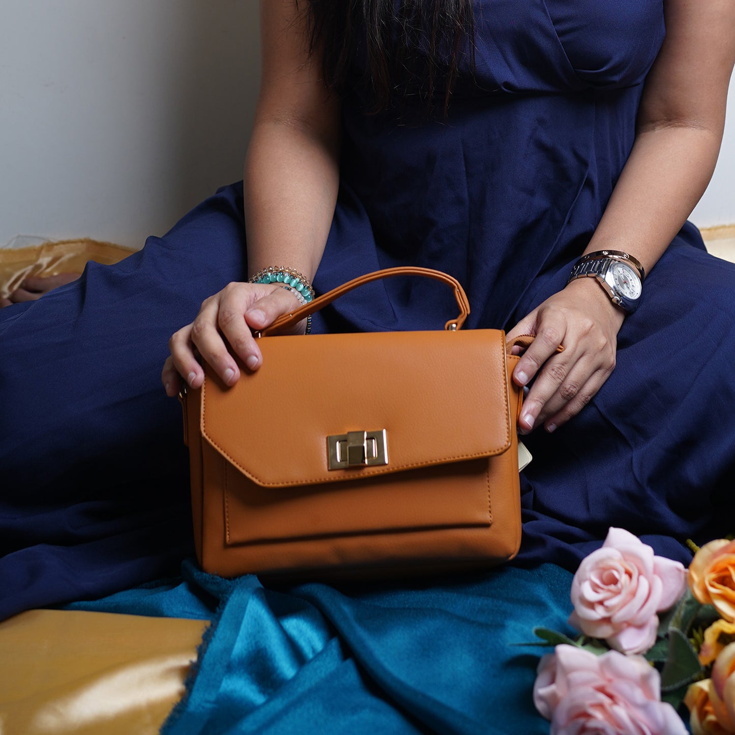 Bagmire |Women's Sling Bag With Adjustable Crossbody Strap-Brown