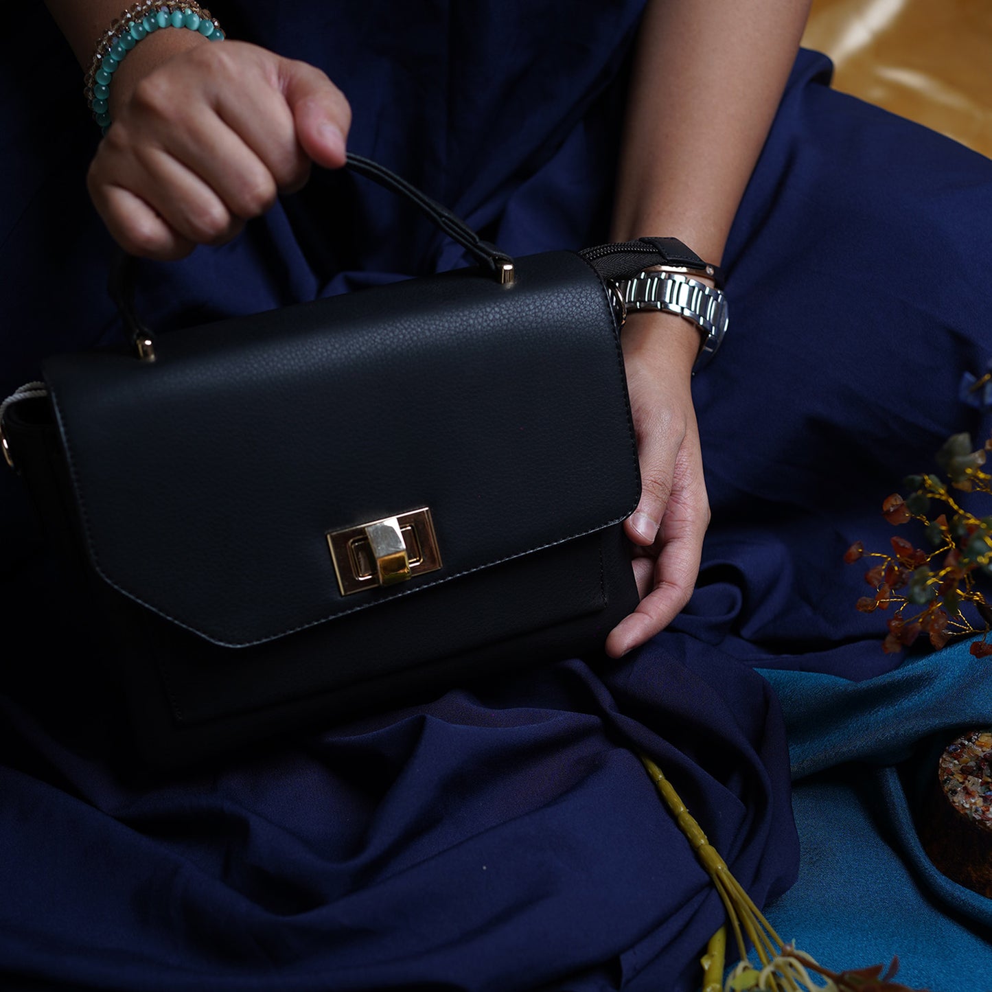 Bagmire |Women's Sling Bag With Adjustable Crossbody Strap-Black