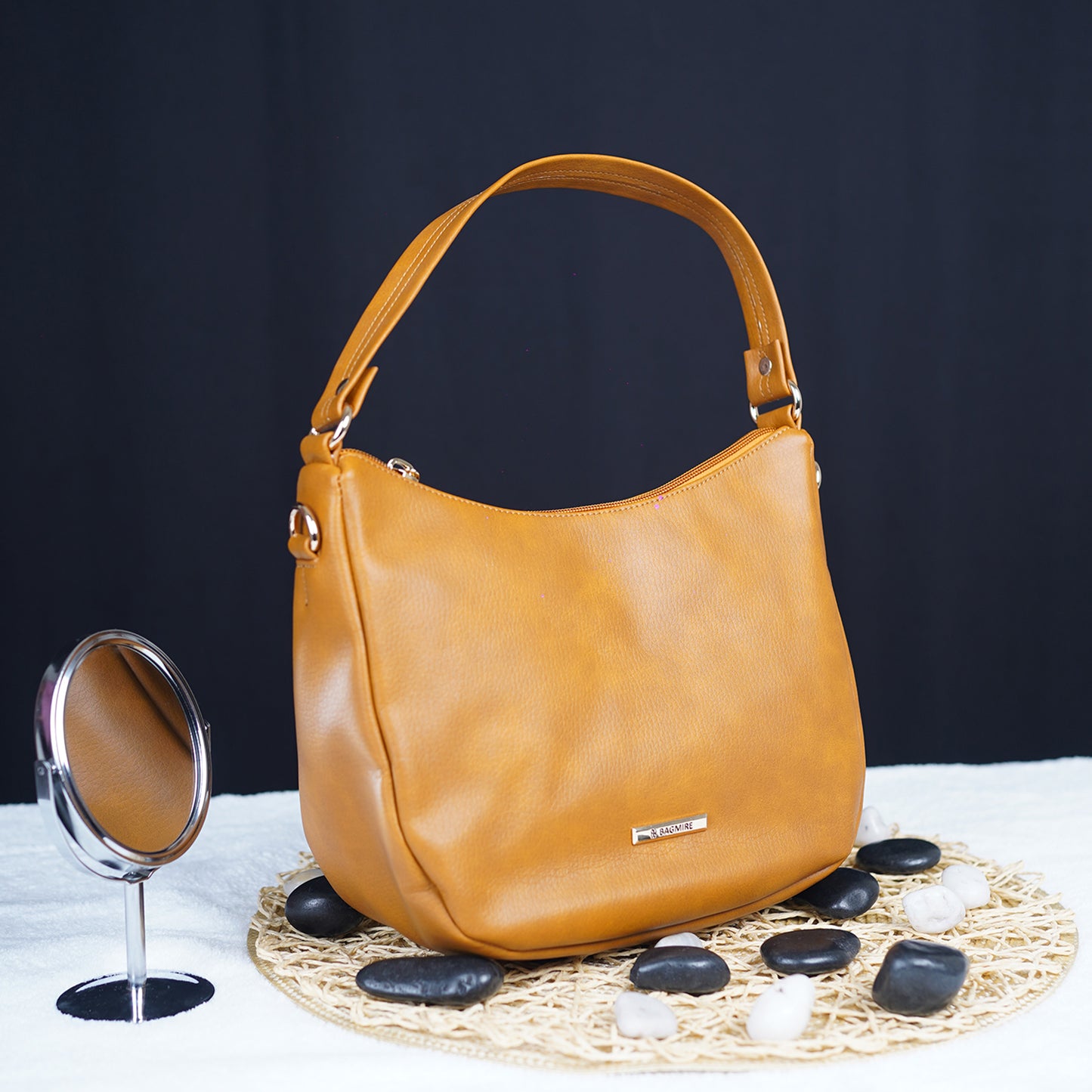 Modern Faux Leather Hobo & Crossbody Bag-Adjustable Strap For Everyday Style-Brown