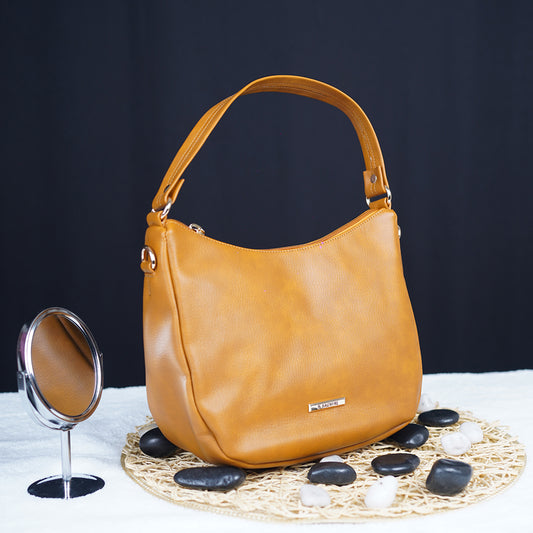 Modern Faux Leather Hobo & Crossbody Bag-Adjustable Strap For Everyday Style-Brown