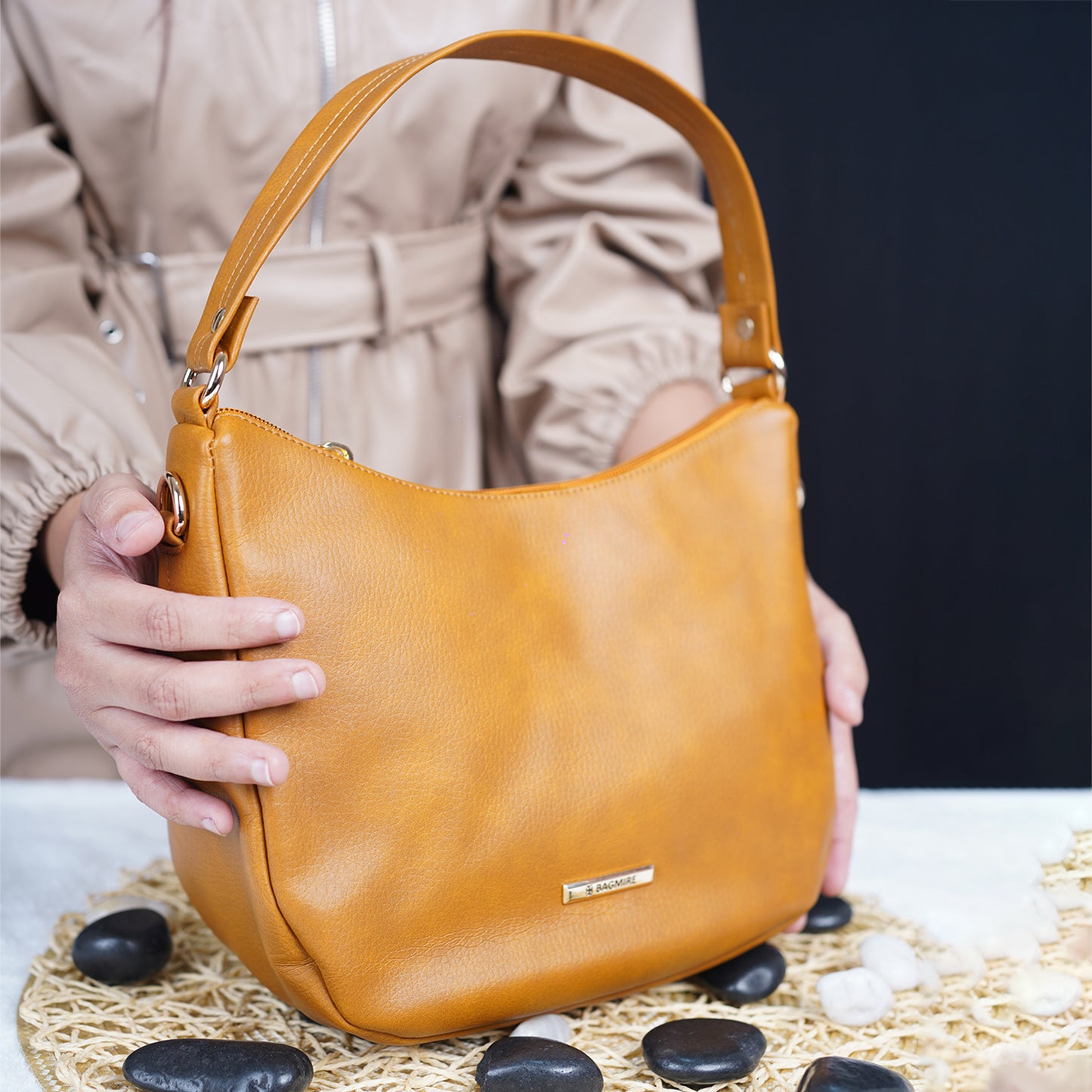 Modern Faux Leather Hobo & Crossbody Bag-Adjustable Strap For Everyday Style-Brown