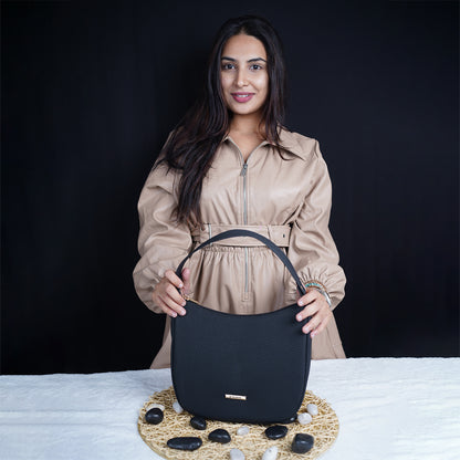 Modern Faux Leather Hobo & Crossbody Bag-Adjustable Strap For Everyday Style-Gray