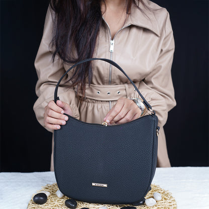 Modern Faux Leather Hobo & Crossbody Bag-Adjustable Strap For Everyday Style-Gray