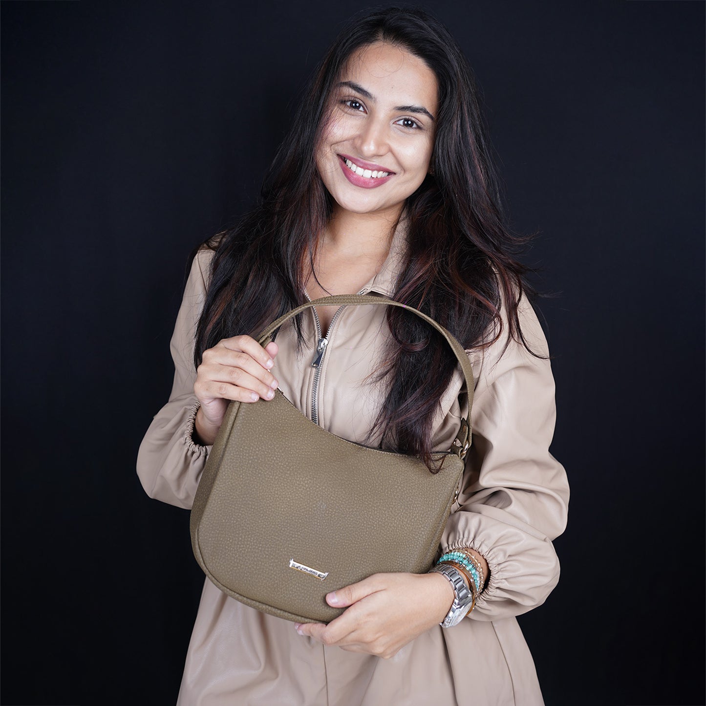 Modern Faux Leather Hobo & Crossbody Bag-Adjustable Strap For Everyday Style-Brownn