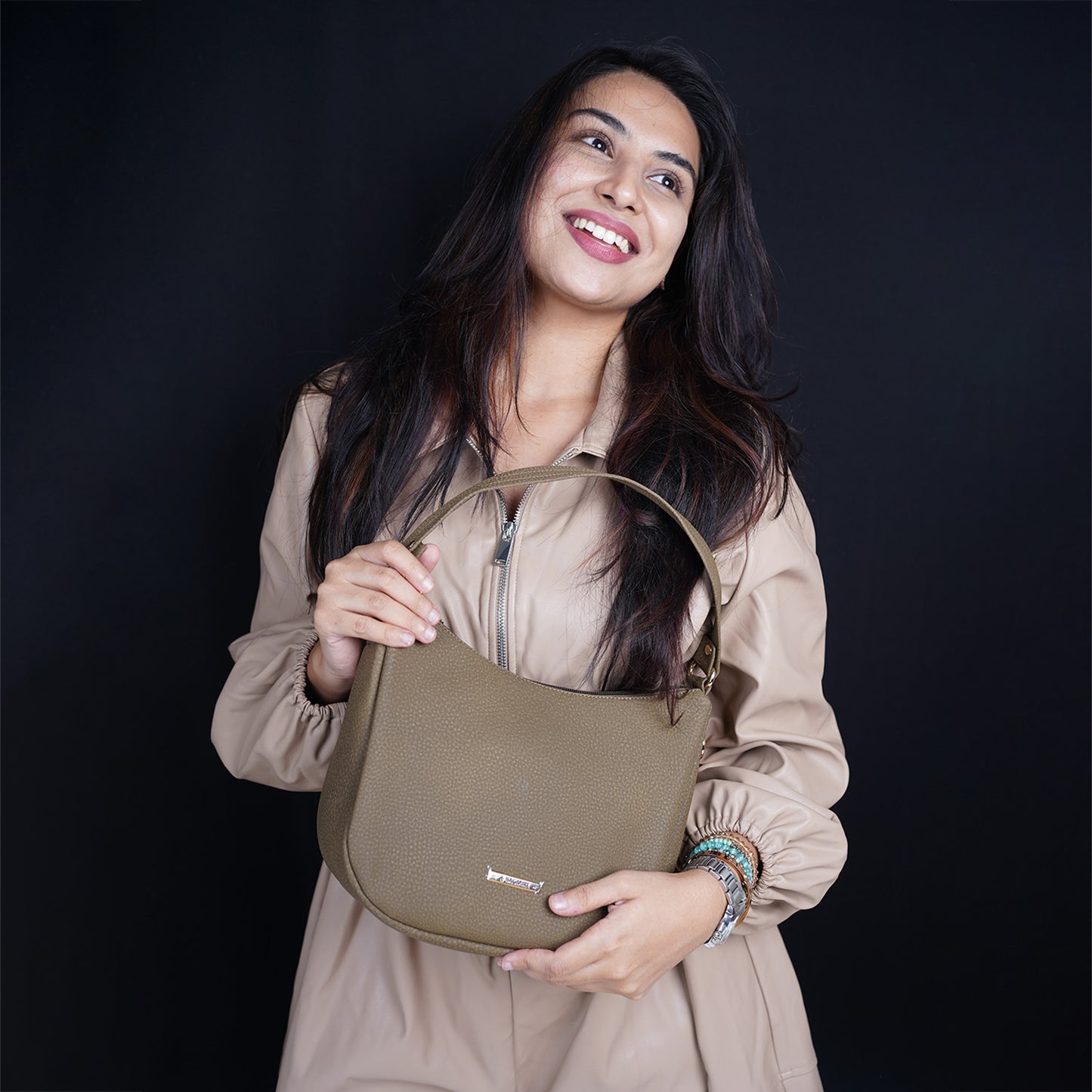 Modern Faux Leather Hobo & Crossbody Bag-Adjustable Strap For Everyday Style-Brownn