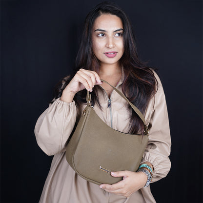 Modern Faux Leather Hobo & Crossbody Bag-Adjustable Strap For Everyday Style-Brownn