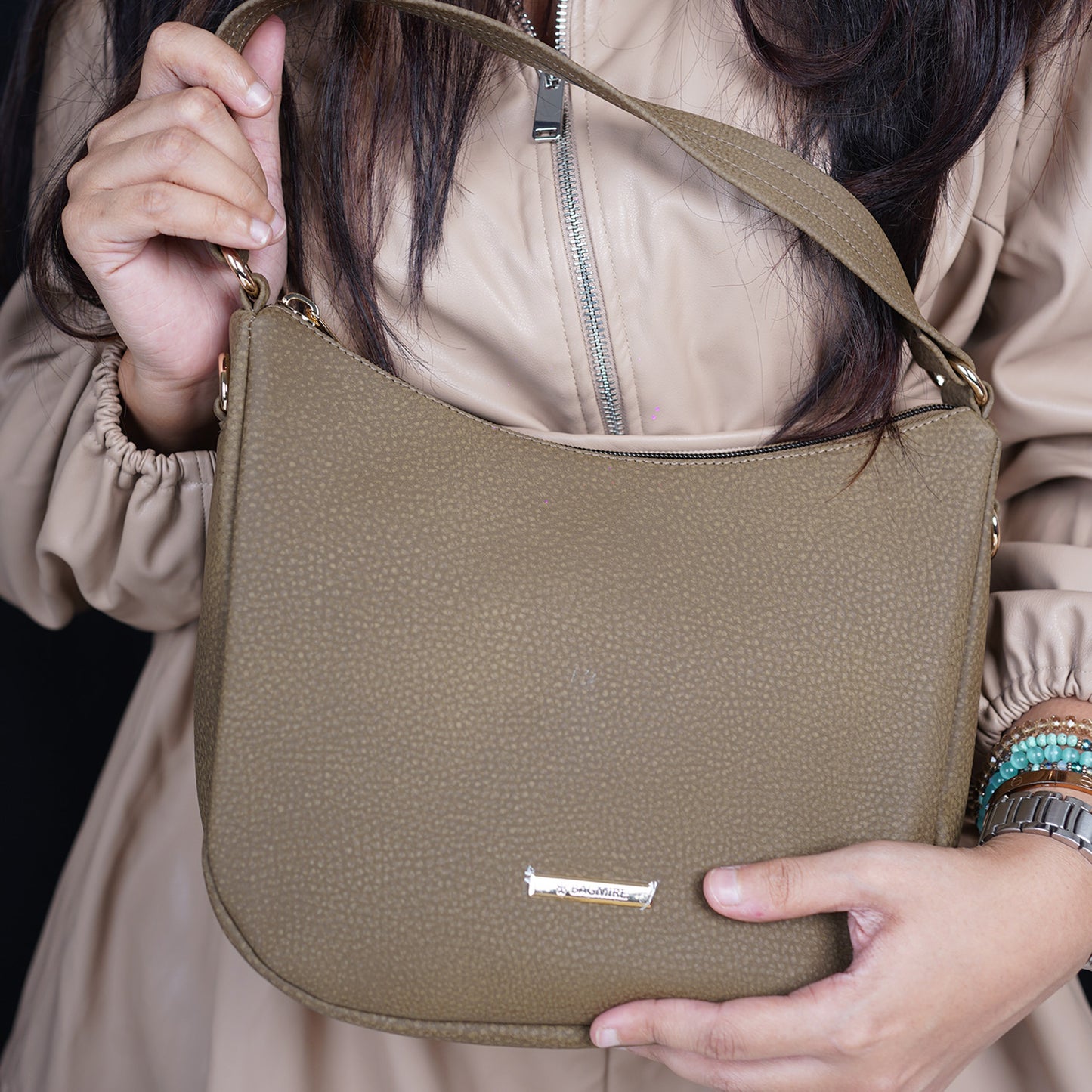 Modern Faux Leather Hobo & Crossbody Bag-Adjustable Strap For Everyday Style-Brownn