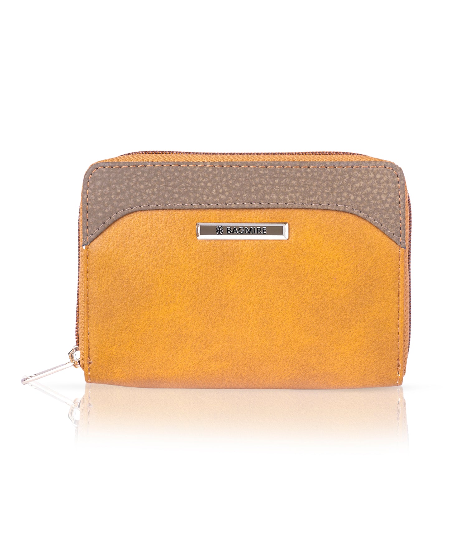 Bagmire Compact Two-Tone PU Leather Zip Wallet - Essential Card & Coin Organizer for Ladies