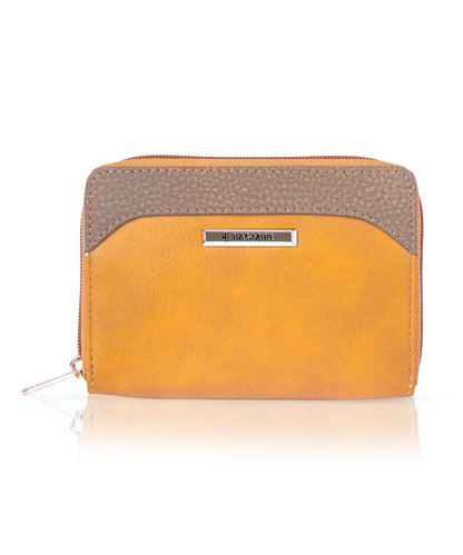 Bagmire Compact Two-Tone PU Leather Zip Wallet - Essential Card & Coin Organizer for Ladies