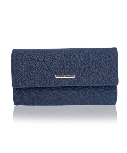 Bagmire Navy Blue Women's Clutch Wallet with Detachable Strap - Stylish PU Leather Crossbody Purse