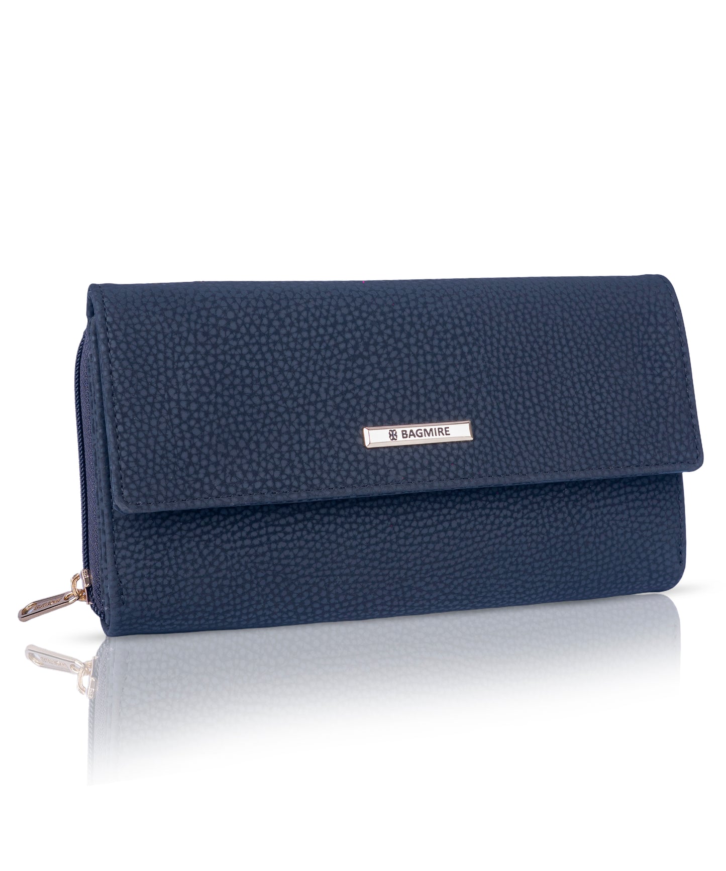 Bagmire Navy Blue Women's Clutch Wallet with Detachable Strap - Stylish PU Leather Crossbody Purse