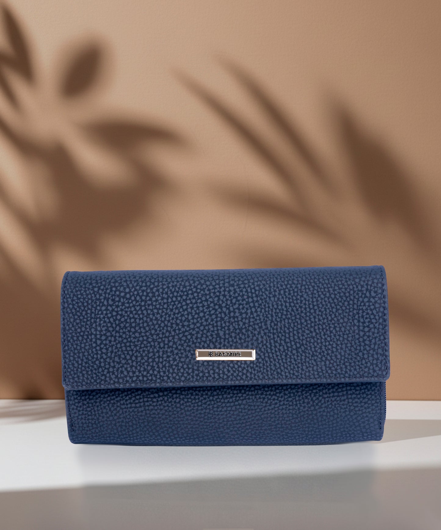 Bagmire Navy Blue Women's Clutch Wallet with Detachable Strap - Stylish PU Leather Crossbody Purse