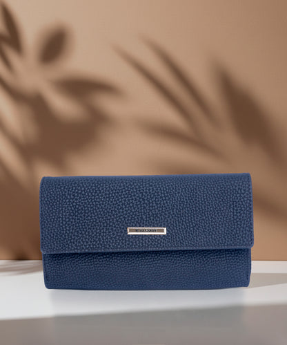 Bagmire Navy Blue Women's Clutch Wallet with Detachable Strap - Stylish PU Leather Crossbody Purse