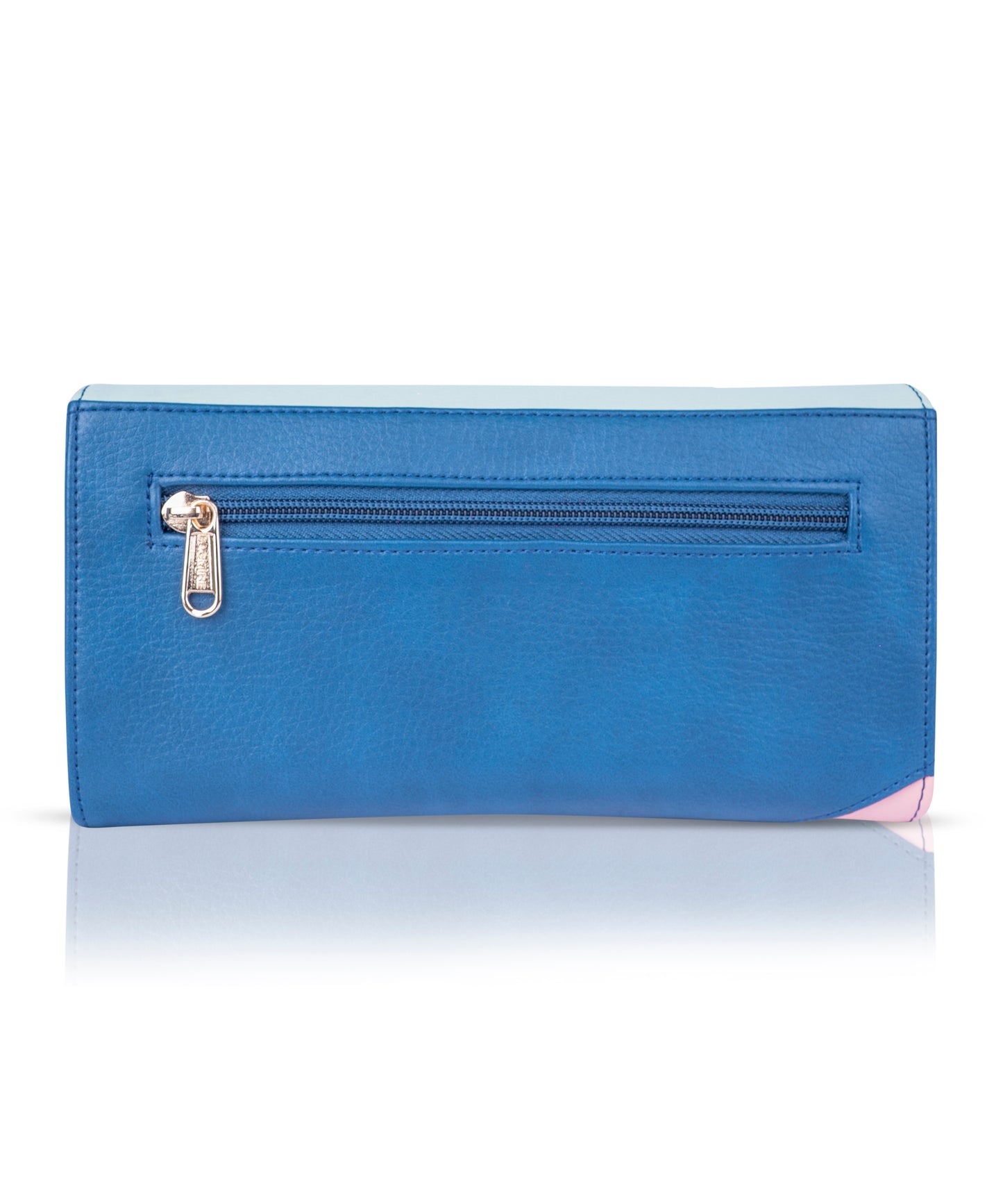 Bagmire Stylish Tri-Color Clutch Wallet - PU Leather Bifold with Zip Pocket & Snap Closure