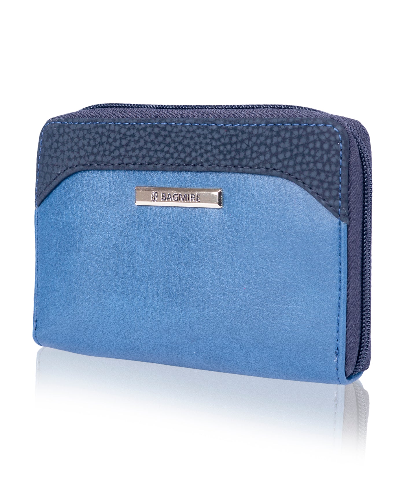 Bagmire Compact Two-Tone PU Leather Zip Wallet - Essential Card & Coin Organizer for Ladies