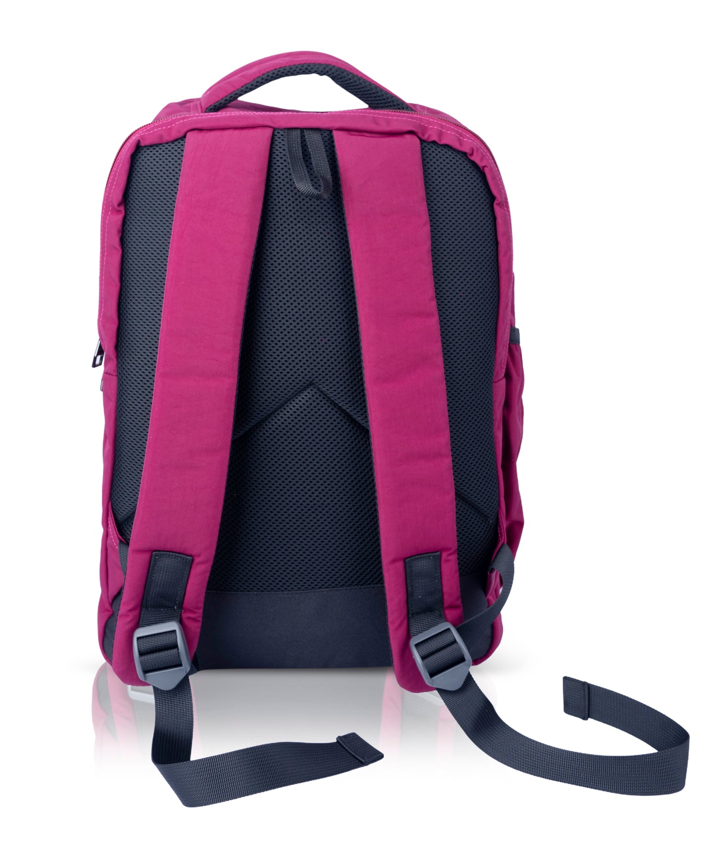 BAGMIRE Fuchsia Pink Nylon Backpack – Lightweight Travel, College & Office Bag for Women & Girls