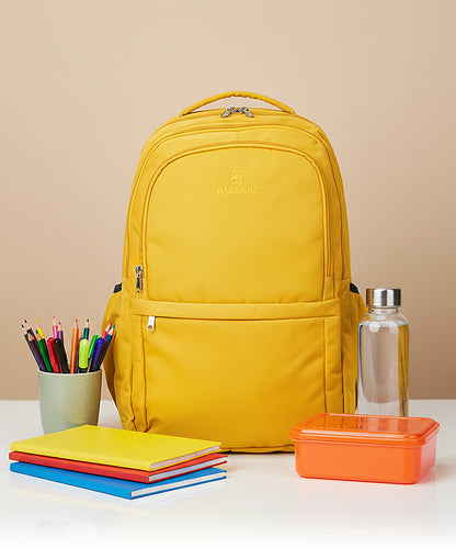 Bagmire Mustard Yellow Waterproof Laptop Backpack | Stylish Casual Daypack for Travel & School