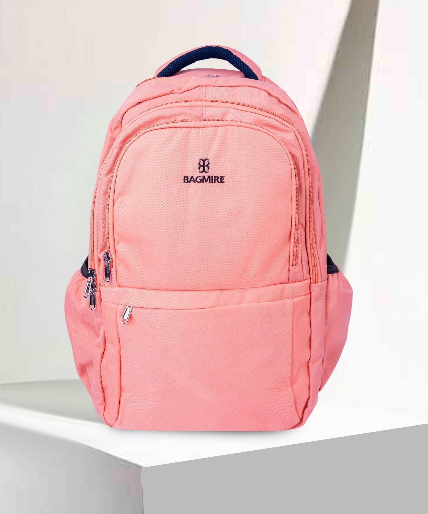 Bagmire Blush Pink Waterproof Backpack | Stylish Laptop School Bag for Women/Girls