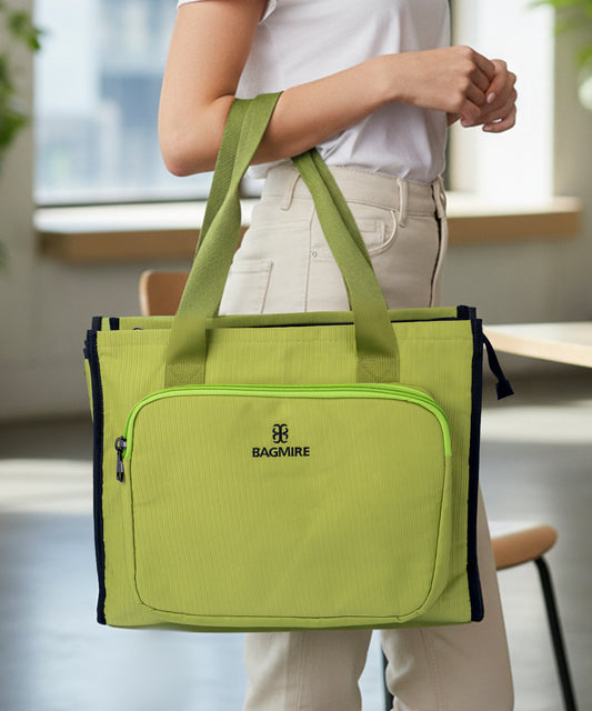 Bagmire Olive Green Waterproof Tote Bag | Stylish Reusable Shopping & Daily Carry Bag