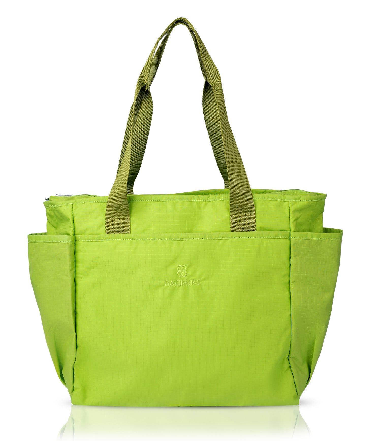 Bagmire Light Olive Green Waterproof Shopping Tote | Multi-Pocket Daily Carry Bag