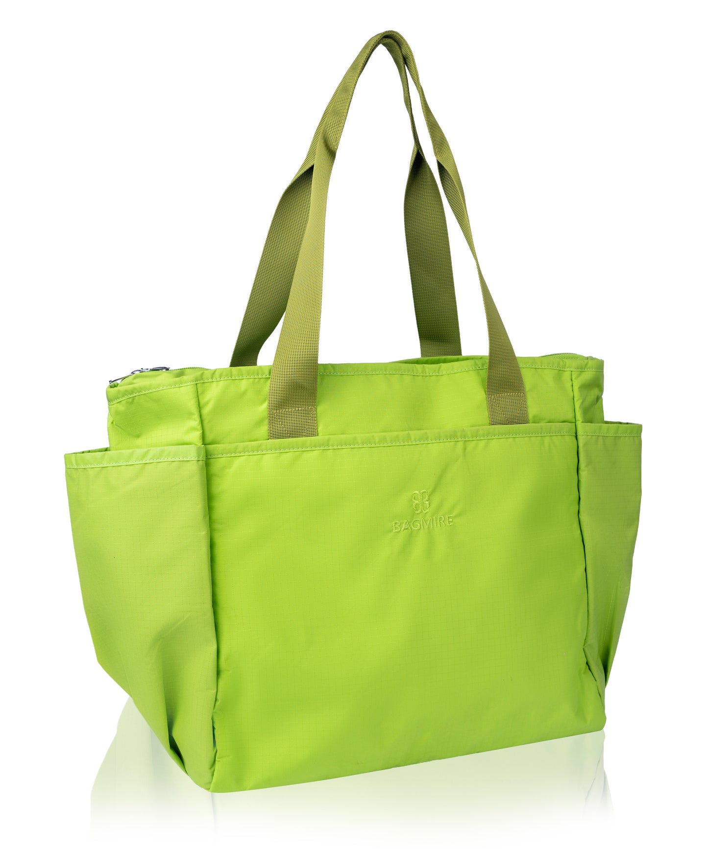 Bagmire Light Olive Green Waterproof Shopping Tote | Multi-Pocket Daily Carry Bag