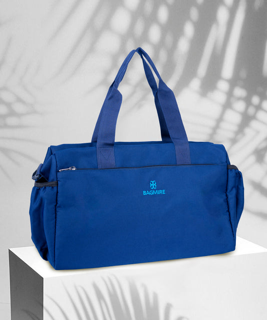 Bagmire Blue Waterproof Travel Duffle Bag- Durable, Lightweight Gym Tote with Detachable Shoulder Strap